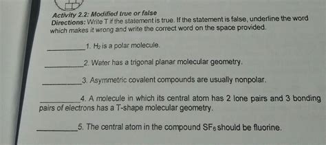 Answered Activity 2 2 Modified True Or False… Bartleby