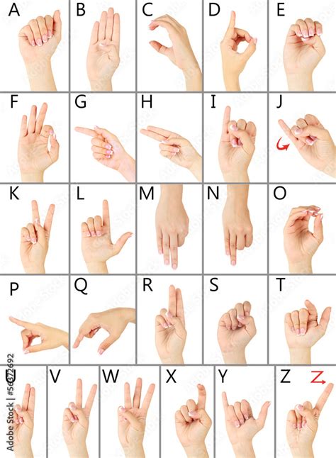 Finger Spelling The Alphabet In American Sign Language Asl Stock