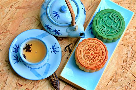 Mooncakes And Tea Mid Autumn Festival Jigsaw Puzzle In Food Bakery