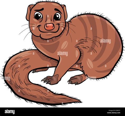 Cartoon Illustration Of Funny Mongoose Animal Stock Photo Alamy