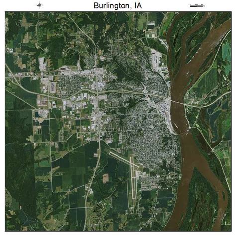 Aerial Photography Map of Burlington, IA Iowa