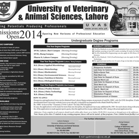 University Of Veterinary And Animal Sciences Uvas Lahore Archives