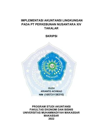 IMPLEMENTASI AKUNTANSI LINGKUNGAN PADA PT PERKEBUNAN NUSANTARA XIV