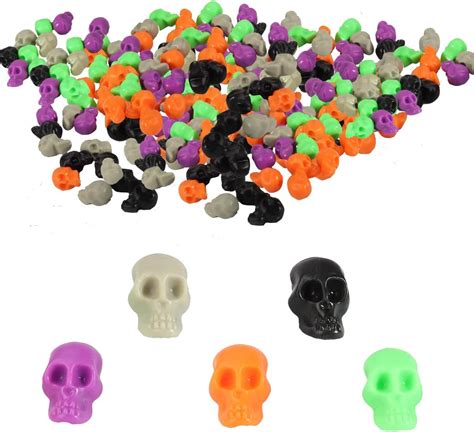 Mixed Color Mini Skull Decor Small Plastic Skulls For