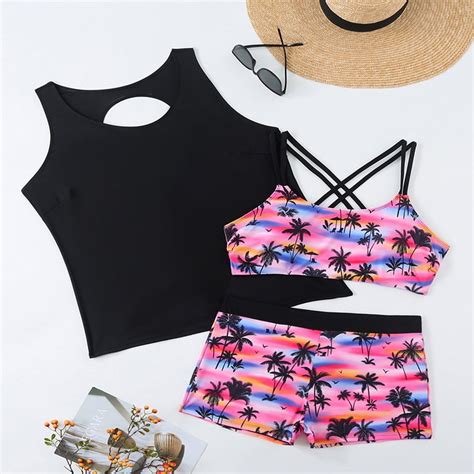 HHH New Floral Slip Plus Size Beach Swimsuit Fat Sister Conservative Bikini Women Walmart