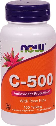 NOW C-500 with Rose Hips -- 100 Tablets - Vitacost