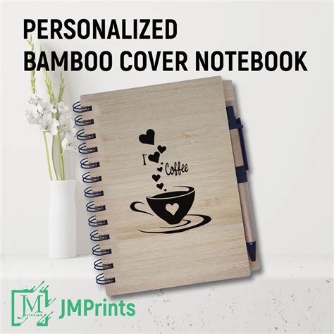 Personalized Laser Engraved A5 Size Bamboo Notebook Perfect For