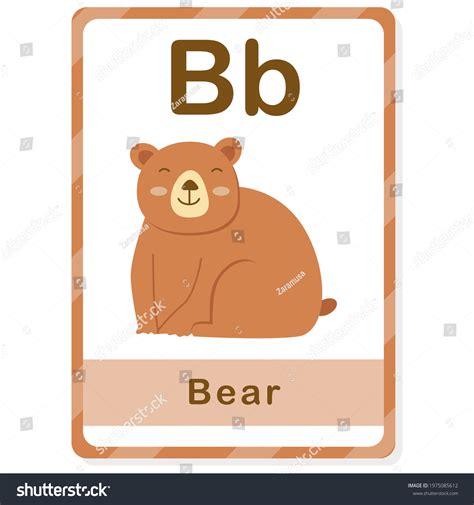 Animal Bear Card Kids Educational Preschool Stock Vector (Royalty Free ...