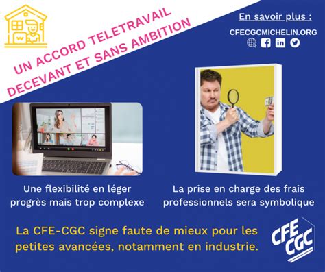 Teletravail La Cfe Cgc Signe Un Accord A Minima Cfe Cgc Michelin