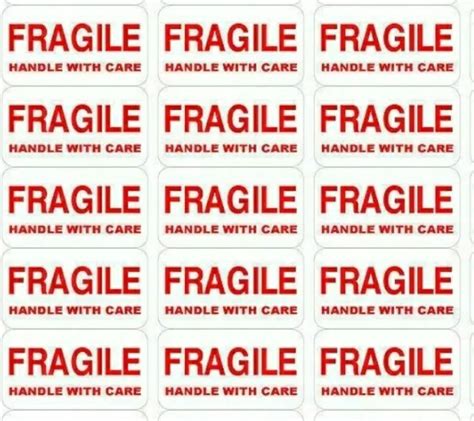 Handle With Care Fragile Parcel Labels Postagestickers Permanent Self