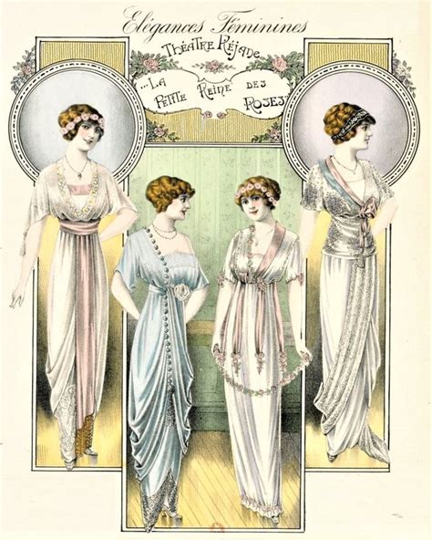 1913 Élégances Féminines Fashion illustration vintage Edwardian