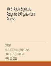 Wk 2 Apply Signature Assignment Organizational Analysis HB Pptx Wk 2