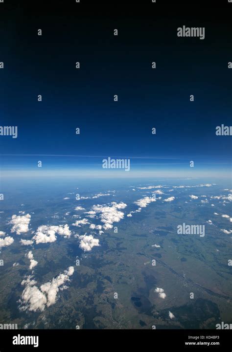 High Altitude View Between Sky And Space In To The Dark Sky View