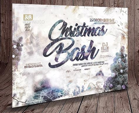 Christmas Bash Party Flyer Templates 36 Photoshop Vector Eps