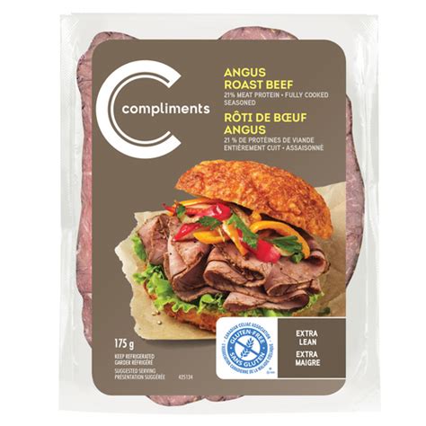 Extra Lean Roast Angus Beef Sliced Meat 175 G Compliments Ca