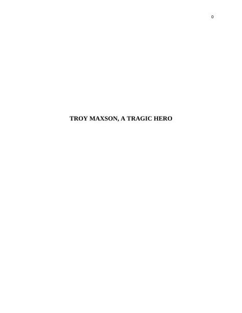 Troy Maxson A Tragic Hero Desklib Study Material