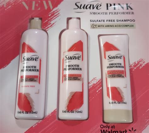 NEW Suave PINK Smooth Performer Samples Shampoo Conditioner Anti Frizz