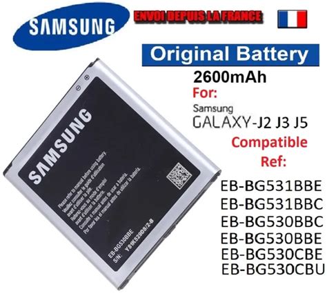 Batterie Samsung Originale Mah Galaxy J J J R F Eb Bg Bbc Eb