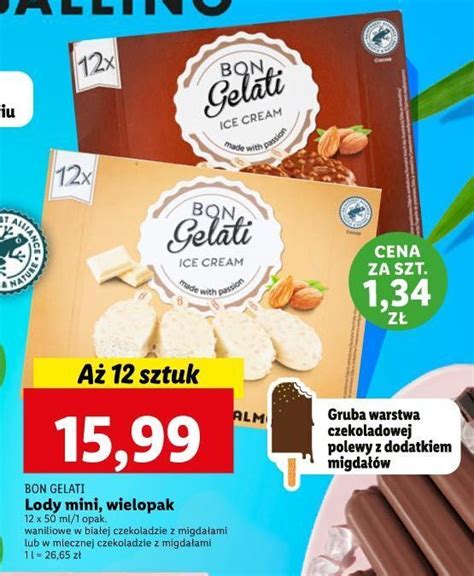 Promocja Lody Mini White Chocolate Almond Bon Gelati W Lidl