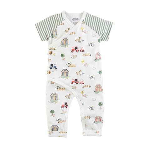 Farm Kimono Baby Bodysuit Mud Pie
