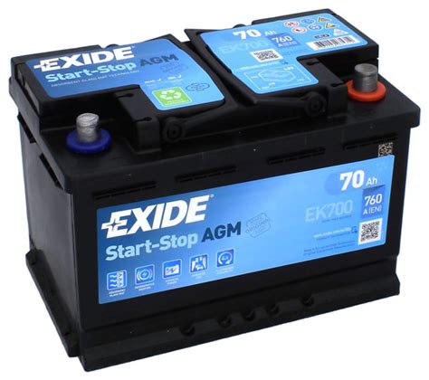 Exide Stop AGM Batteri EK720 12 V 70 Ah CCA 760 A EN VoltPower