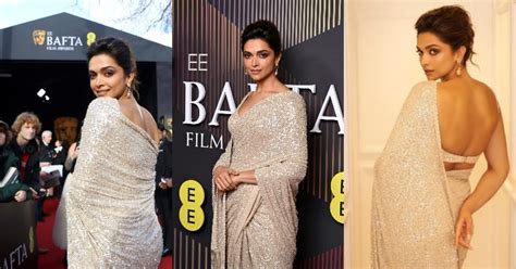 Deepika Padukone Turns Heads In A White Shimmery Sabyasachi Saree For