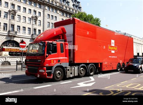 Royal Mail Road Transport Articulated Lorry Carrying Mail London Stock
