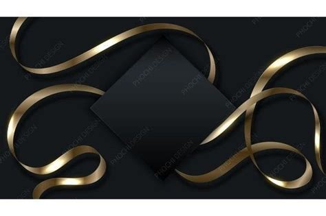 3D Luxury Golden Ribbon Curly Elements Graphic By Phochi Creative Fabrica