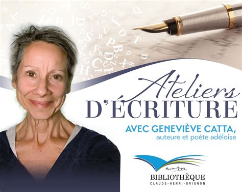 Ateliers décriture avec Geneviève Catta Calendrier Ville de Sainte