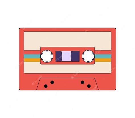 Premium Vector Vector Illustration Groovy Retro Audio Cassette With Stripes Analog Media For