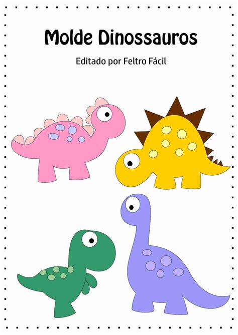 Feltro F Cil Moldes E Apostilas Molde De Dinossauros Em Feltro