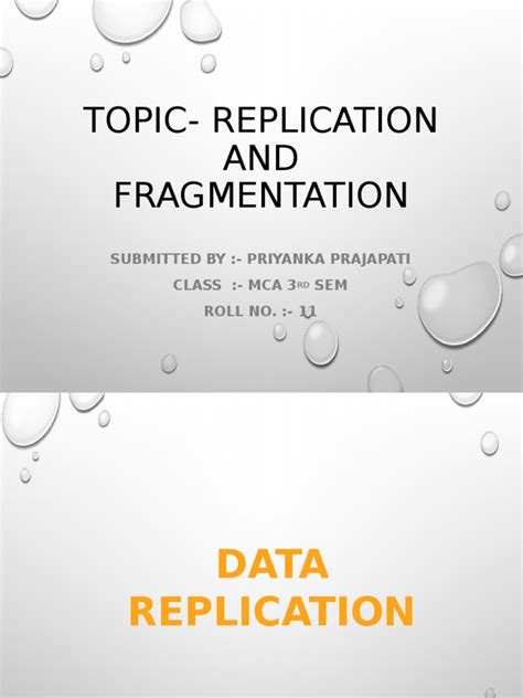 Topic Replication And Fragmentation Adbms Pdf Replication Computing Databases