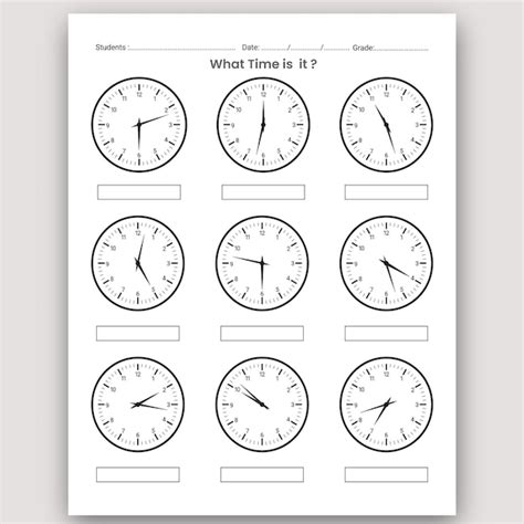 Feuille De Travail Sur L Apprentissage Du Temps Et Feuille De Travail