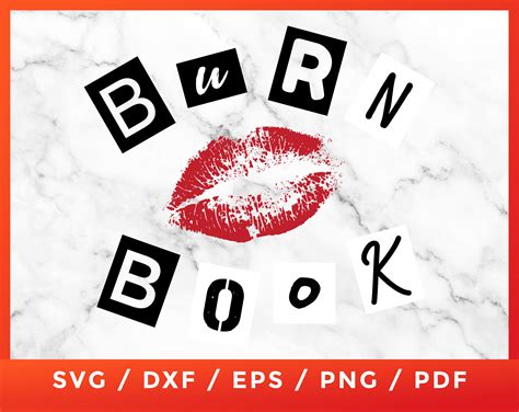 Kiss Burn Book Svg For Cricut Silhouette Cutting Files Vinyl Etsy