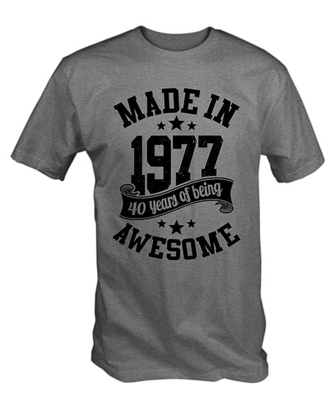 2017 Mens Made In 1977 40 Years Of Being Awesome T Shirt High Quality