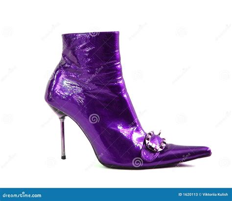 Violet Woman Shoes Isolated On White Background Stock Photos Image