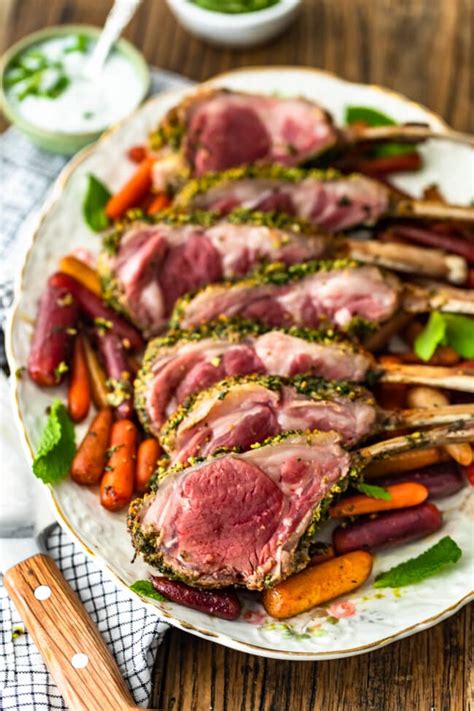 Herb Crusted Rack Of Lamb Recipe With Mint Yogurt Sauce