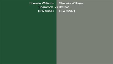 Sherwin Williams Shamrock Vs Retreat Side By Side Comparison