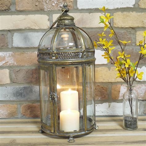 Brass And Glass Candle Lantern