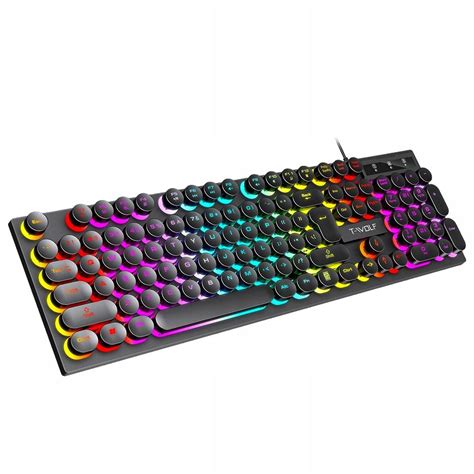 Hi Tech T Wolf T80 Punk Retro Rainbow Gaming Keyboard Shop Today Get