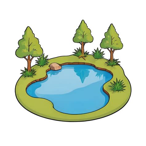 AI generated Pond Hand Drawn Cartoon Style Illustration 42053127 PNG