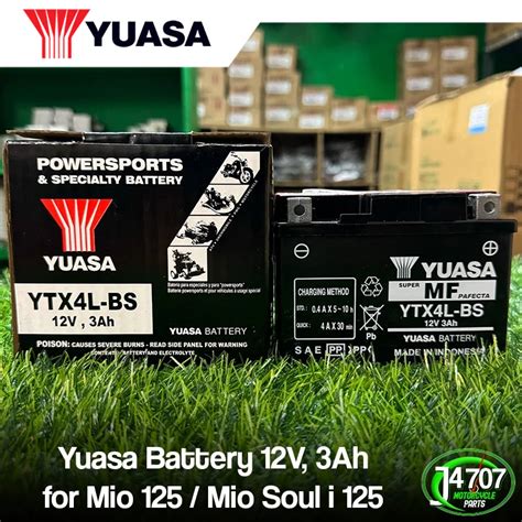 Original Yuasa Battery V Ah For Mio Mio Soul I Ytx L Bs