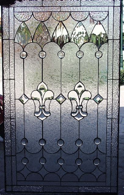 The Wildomar Fleur De Lis Leaded Stained Window Glass Panel