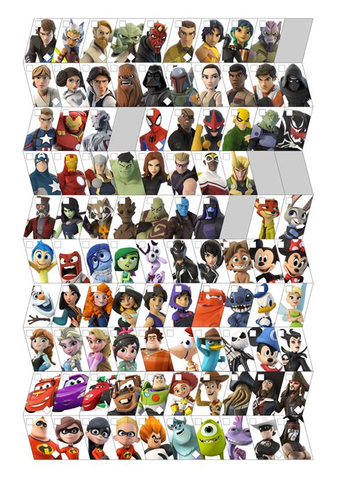 Disney Infinity Character Roster By Ravenoth The Brave On Deviantart