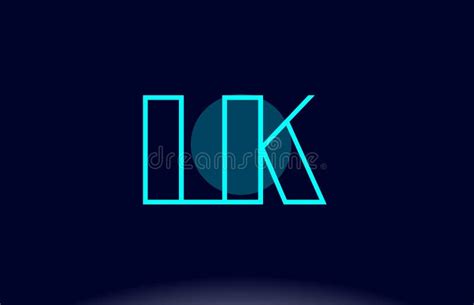 Lk L K Blue Line Circle Alphabet Letter Logo Icon Template Vector