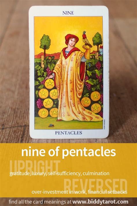 Nine Of Pentacles Tarot Card Meanings Tarot Card Meanings Tarot