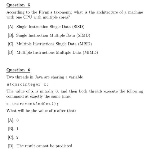 Solved According to the Flynn's taxonomy, what is the | Chegg.com