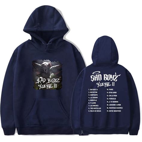 Junior H Merch Sad Boyz 4 Life II Album Hoodie Sweatshirt Autumn For Women/Men Long Sleeve ...