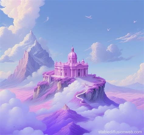 Pastel Pink And Purple Floating Roller Coaster Stable Diffusion Online