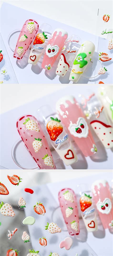 118us 50 Offsweet Strawberry Fruits Series 5d Soft Reliefs Self